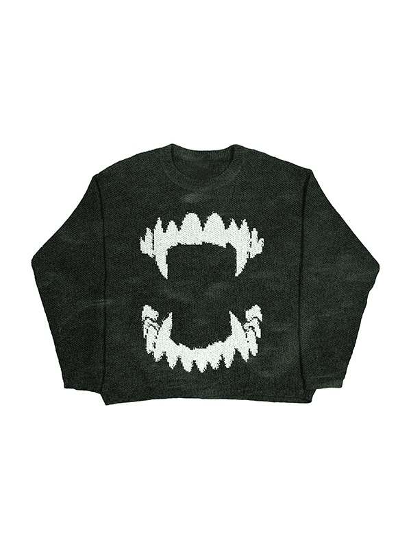 Lockerer Strickpullover für Herren mit Street-Print