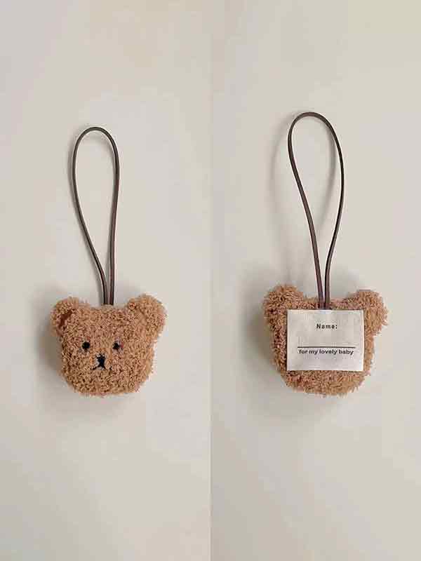 Plüschbär mit Namensschild-Taschenanhänger