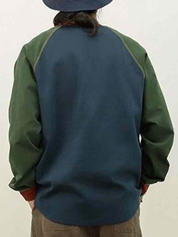 Vintage-Langarm-T-Shirt für Herren in Kontrastfarbe