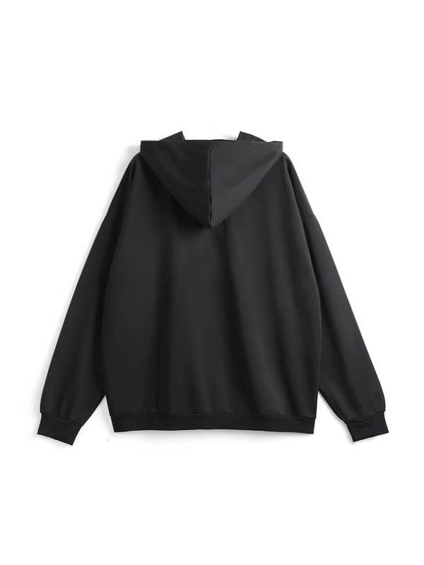 Herren-Kapuzenpullover mit Vintage-Stern-Kreuz-Print und Reißverschluss