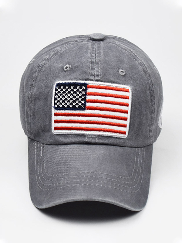 Baseballkappe mit verwaschener Flaggenstickerei