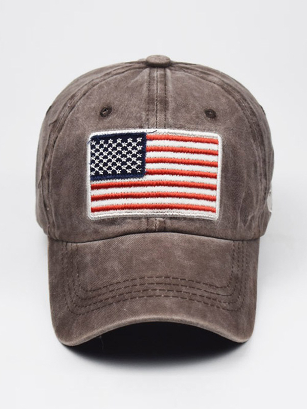 Baseballkappe mit verwaschener Flaggenstickerei