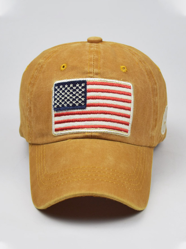 Baseballkappe mit verwaschener Flaggenstickerei