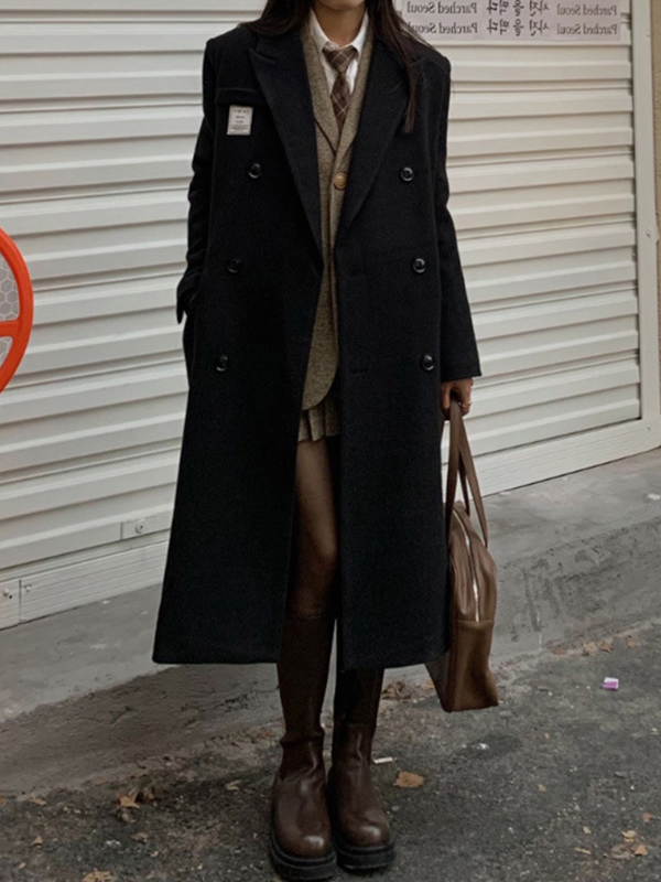 Preppy zweireihige Longline-Jacke