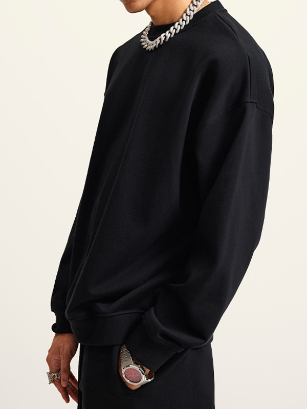 Einfarbiges Herren-Sweatshirt mit Rundhalsausschnitt