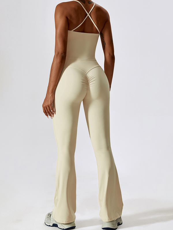 Sportliches, solides, schnell trocknendes Cami-Oberteil und ausgestellte Hosen-Set