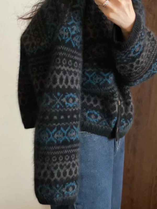 Fair Isle Vintage Strickjacke