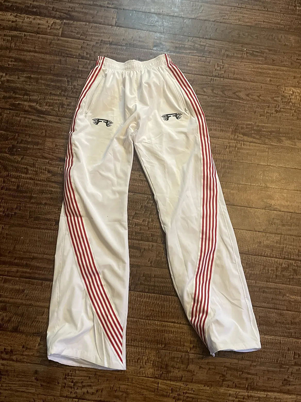 Lässige, gestreifte Hose mit weitem Bein im Retro-Stil