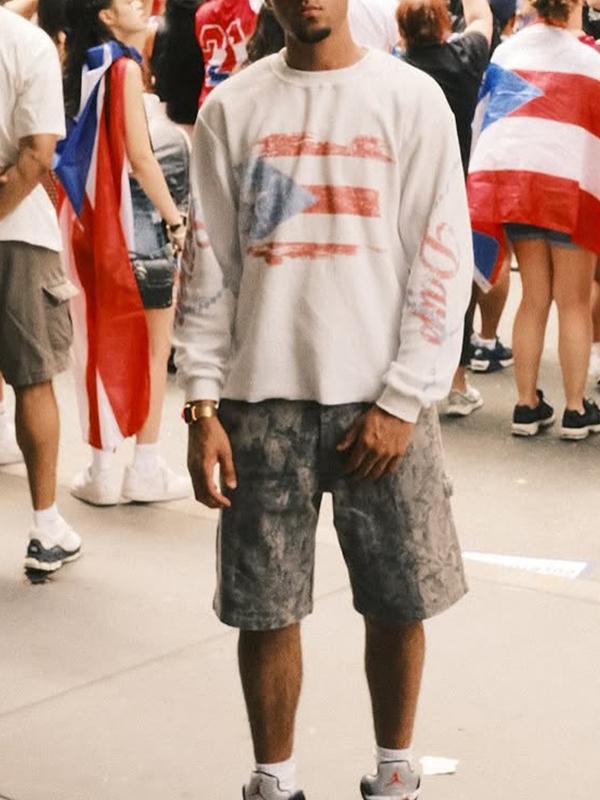 Retro-Sweatshirt mit amerikanischer Flagge, übergroß, langärmelig