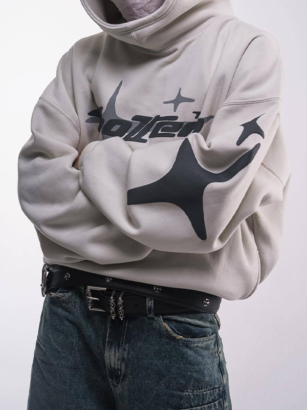 Y2K-Sweatshirt mit Stern-Buchstaben-Print