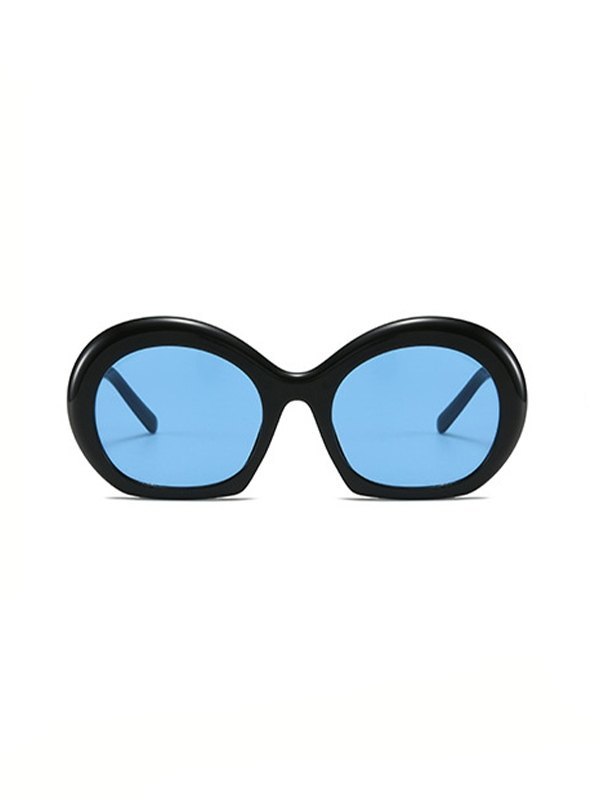 Klobige Y2K-Sonnenbrille mit rundem Rahmen