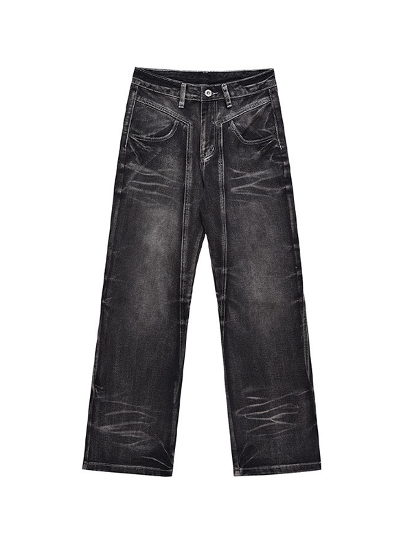 Lose Herrenjeans im Vintage-Stil mit Distressed Splice Whisker Wash
