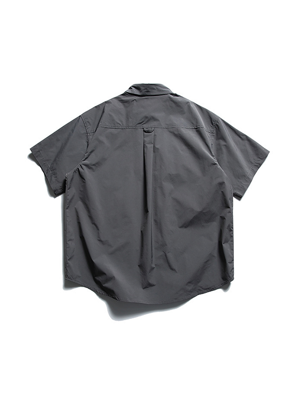 Lässige Kurzarm-Taschendekoration im japanischen Stil