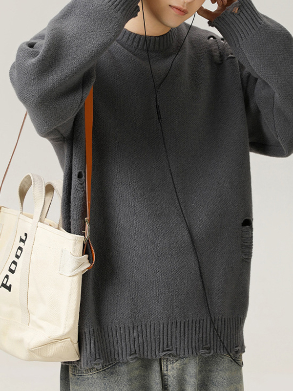 Pullover mit Retro-Loch-Design