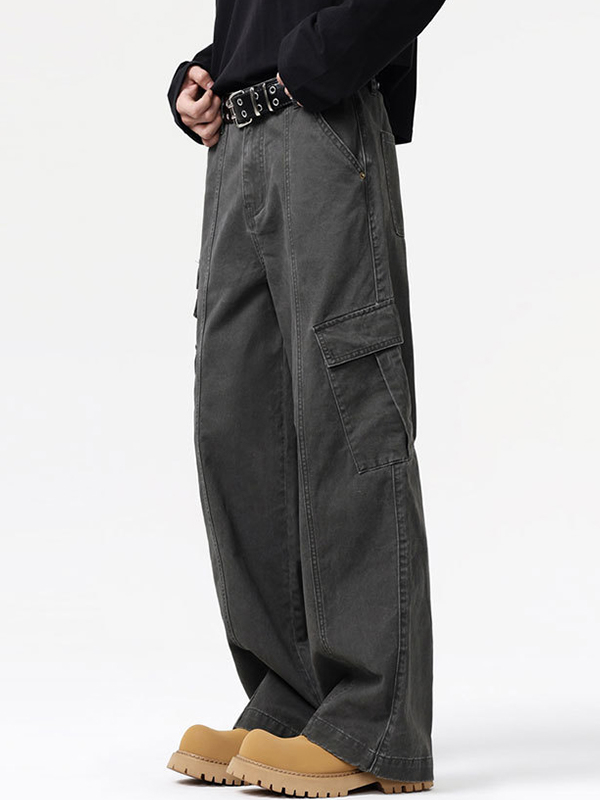 High Street Vintage-Jeans mit mehreren Taschen und weitem Bein