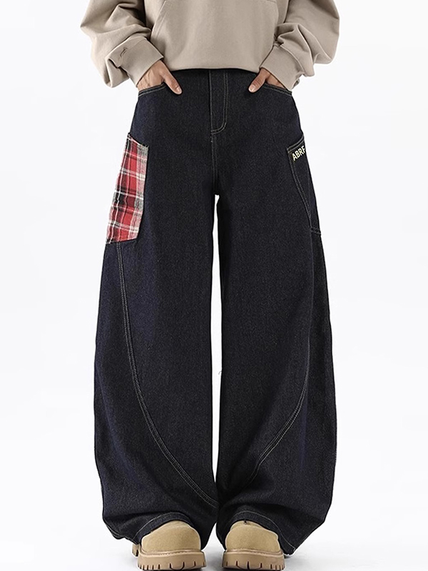 Große Tasche mit Retro-Design Boyfriendjeans