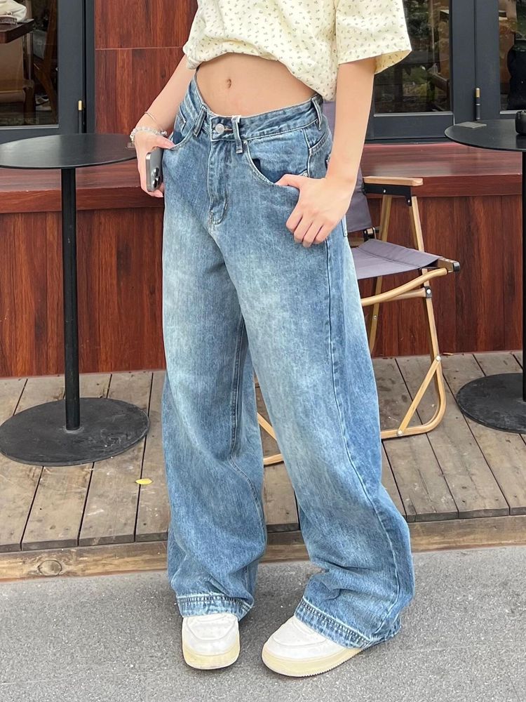 American Vintage – Boyfriendjeans mit weitem Bein