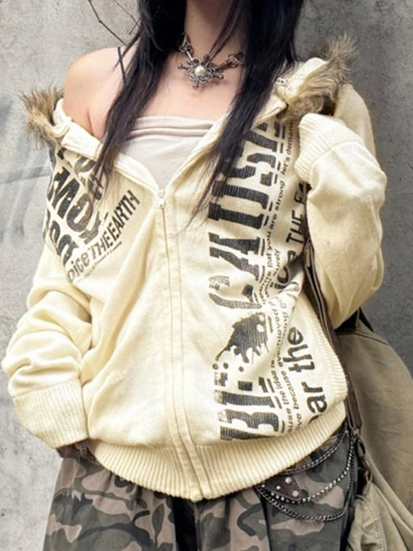 Jacke im Streetstyle mit Monogramm-Print