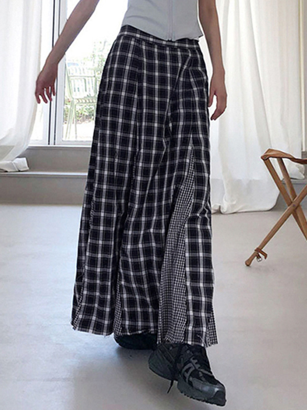 Maxirock mit A-Saum und Farbblockdesign