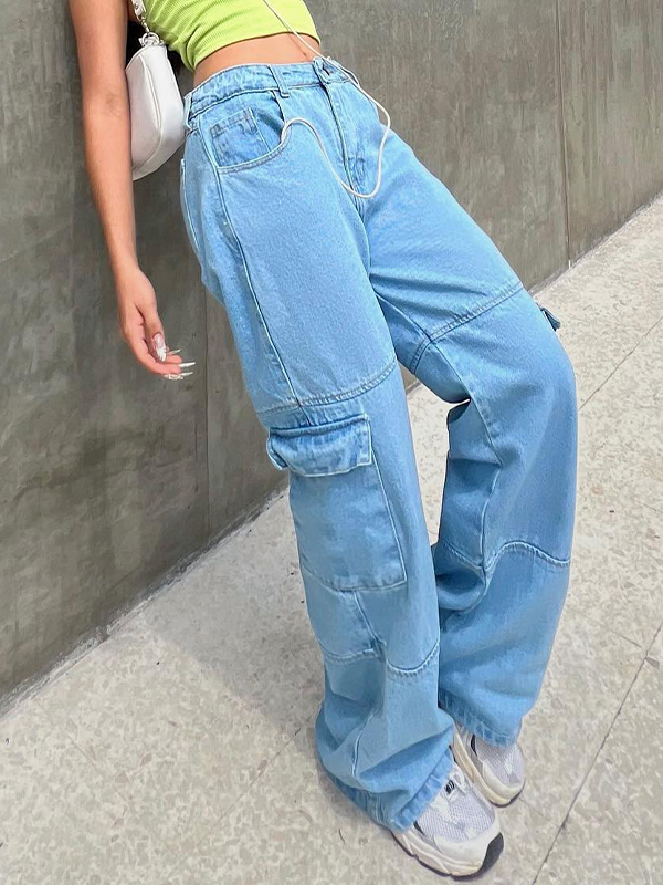 Cargo-Jeans mit mehreren Taschen