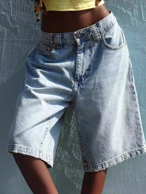 Nicht elastische Slimming-Jeansshorts