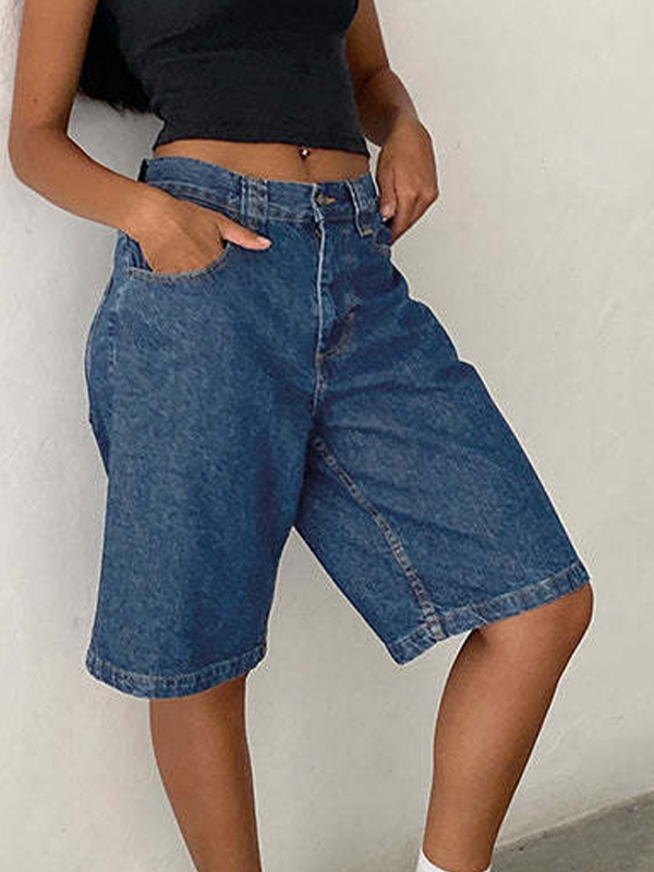 Nicht elastische Slimming-Jeansshorts