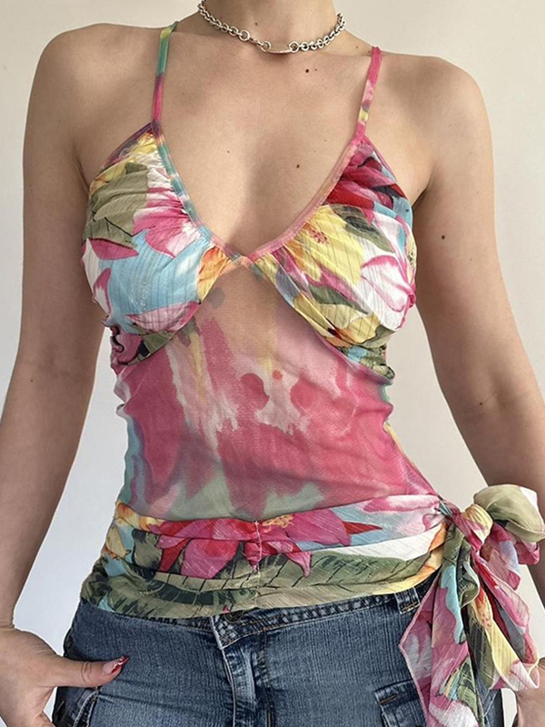Cami-Top mit farbenfrohem abstraktem Print