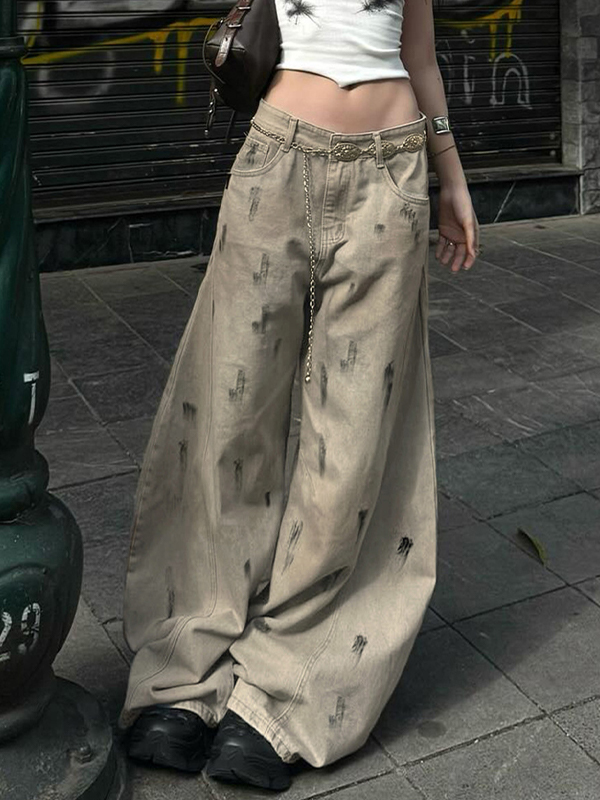 Vintage verwaschene, gealterte Boyfriendjeans