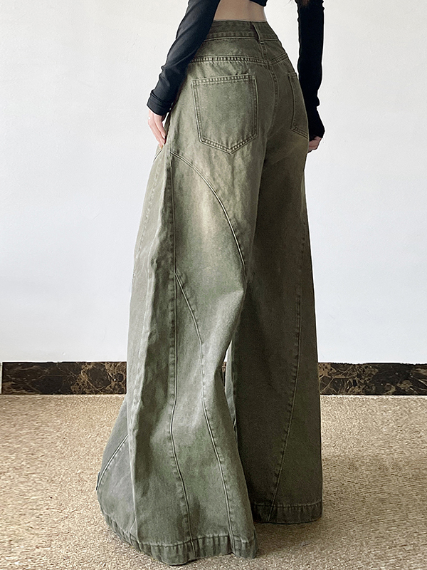 Street Wind – Grüne Boyfriendjeans in Wasserwaschung