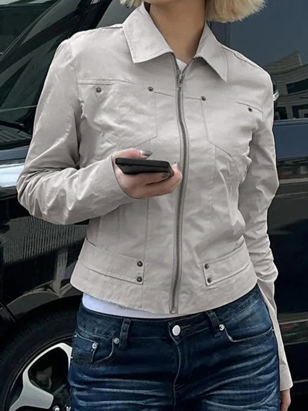 Jacke im Workwear-Stil in Basic-Unifarben