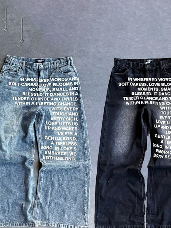 Amerikanische Retro-Hip-Hop-Boyfriendjeans