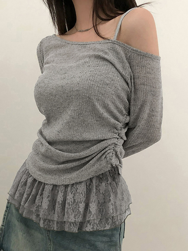 Einfarbiges Slim-Fit Langarmshirt