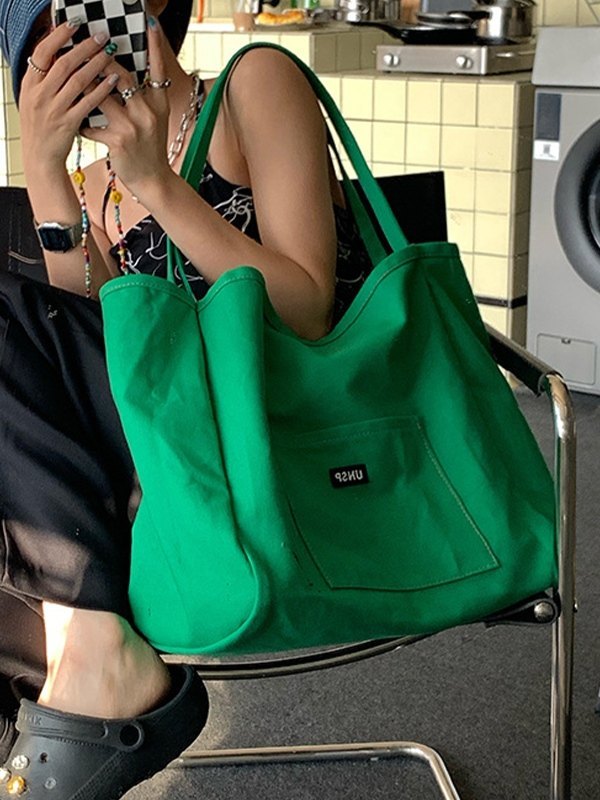 Einfarbige, lässige Umhängetasche