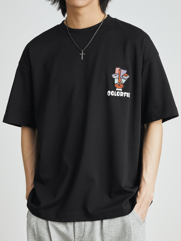 Übergroßes, kurzärmliges T-Shirt mit Street-Print für Herren