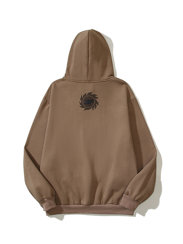 Übergroßer Kapuzenpullover mit Plüsch-Print und langen Ärmeln für Herren