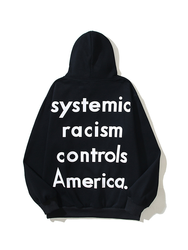 Übergroßer, langärmliger Fleece-Kapuzenpullover mit Aufdruck für Herren