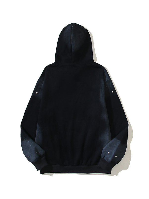 Übergroßer Langarm-Hoodie mit Kreuz-Print für Herren