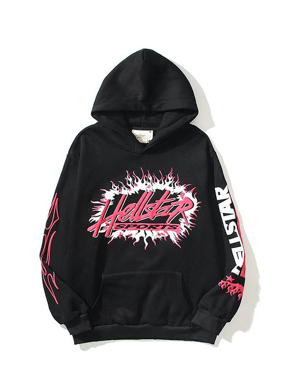 Übergroßer, langärmliger Hoodie mit Portrait-Print für Herren