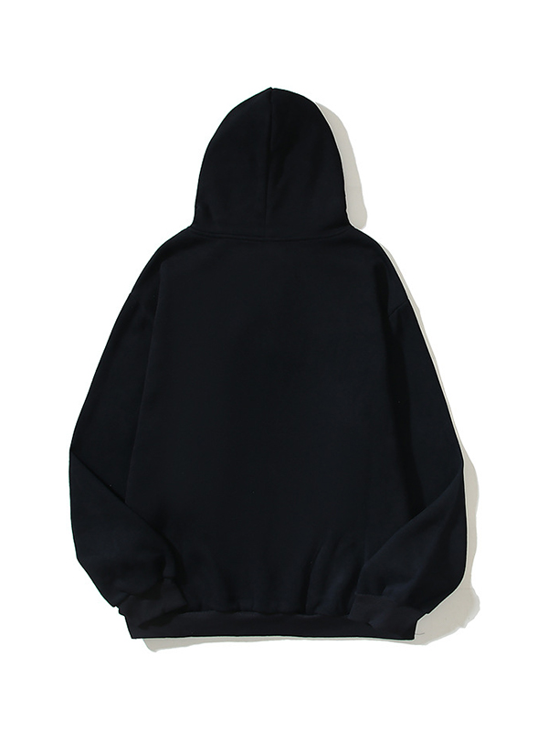 Übergroßer Langarm-Kapuzenpullover mit Hip-Hop-Print für Herren