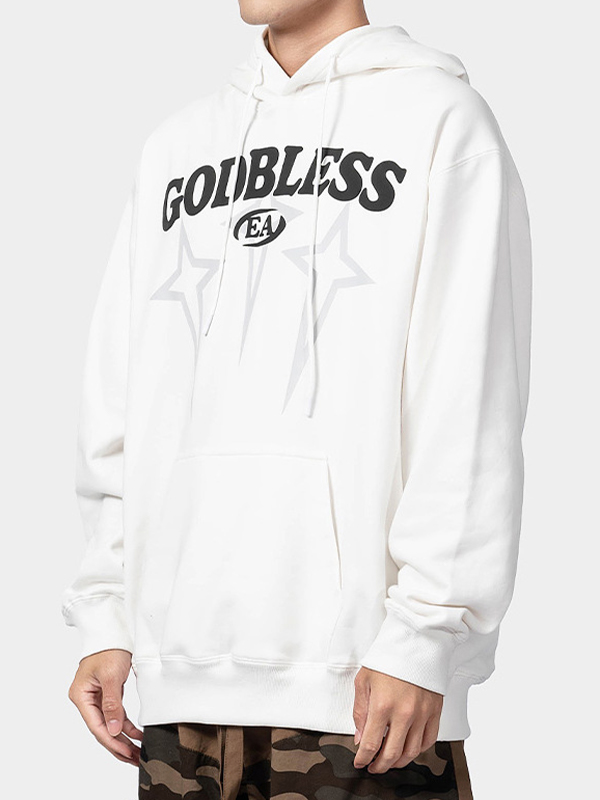 Übergroßer Hoodie mit Schriftzug für Herren