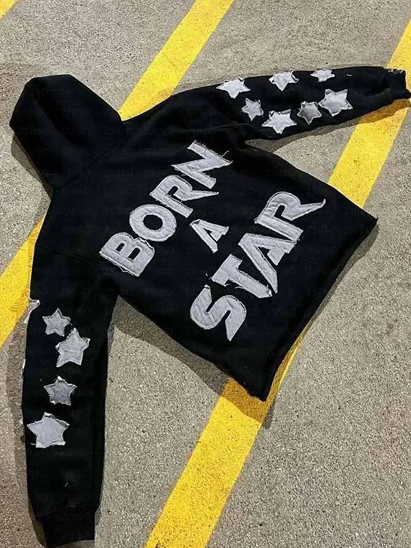 Übergroßer Hoodie mit Street-Schriftzug für Herren