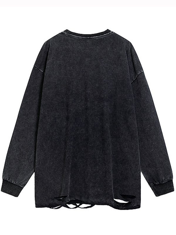 Übergroßes Langarm-T-Shirt mit Schriftzug für Herren