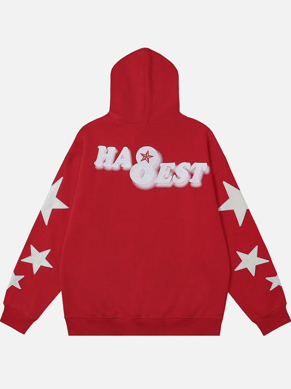 Übergroßer Hoodie mit Sternen-Print für Herren