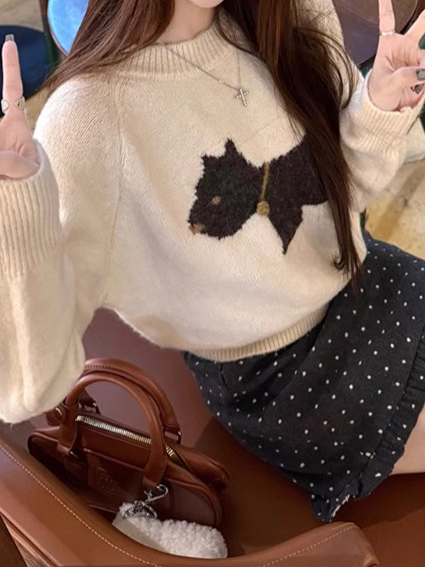 Übergroße Pullover mit Animalprint