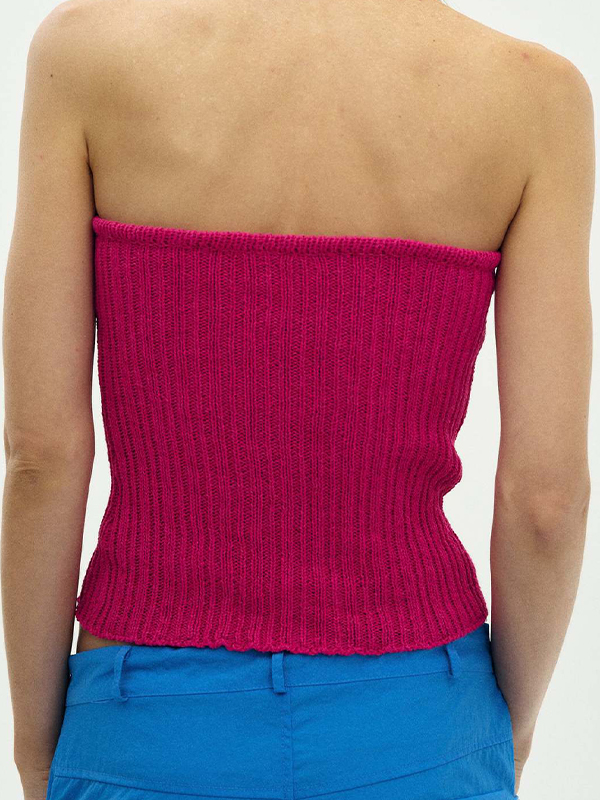 Einfarbiges Bandeau-Top