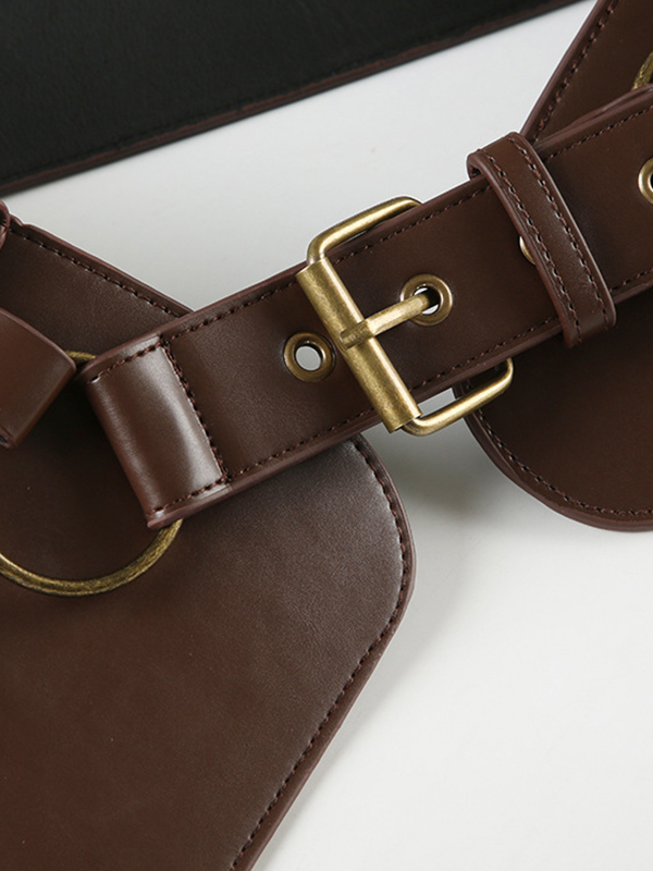 Retro Gürtel mit unregelmäßigen Ringnähten und Nieten