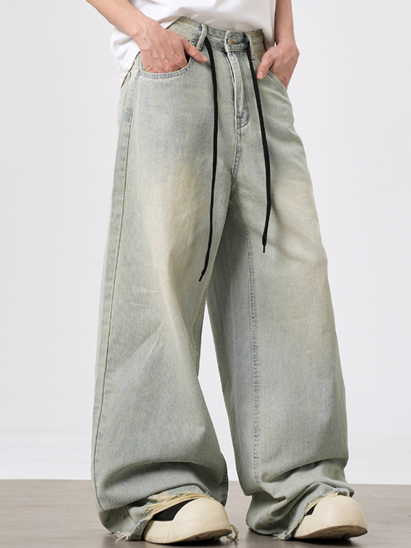 Lockere Vintage-Jeans für Herren mit Kordelzug