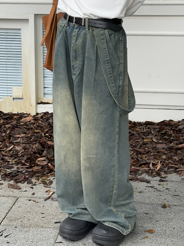 Lockere Jeans mit Falten für Herren