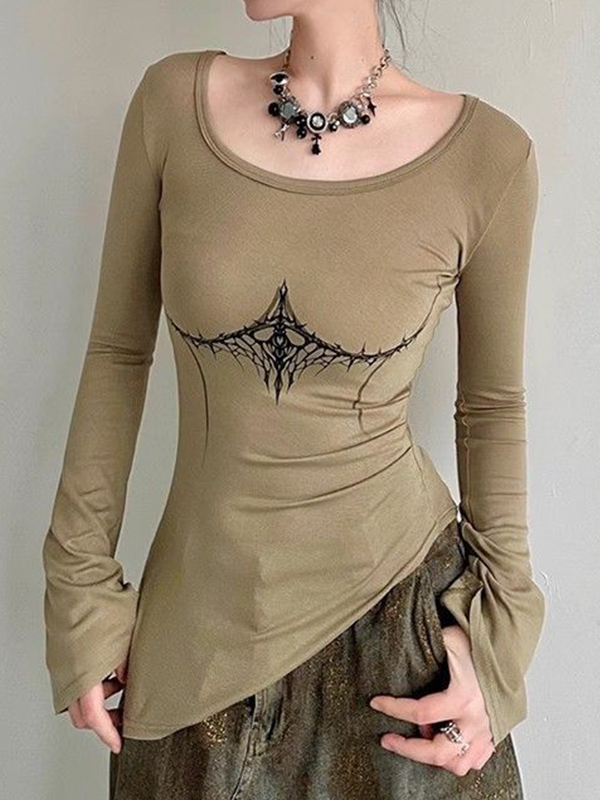 Unregelmäßiges Langarm-T-Shirt