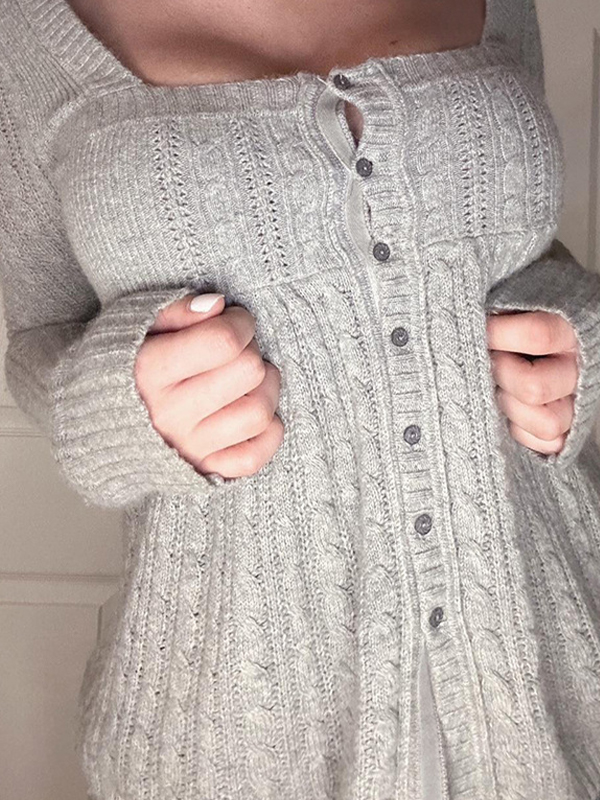 Einfache Langarm-Strickwaren